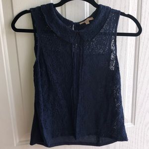 Vera Wang Collared Lace Top